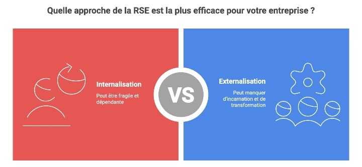 Comparaison entre internalisation et externalisation d’une démarche RSE en entreprise