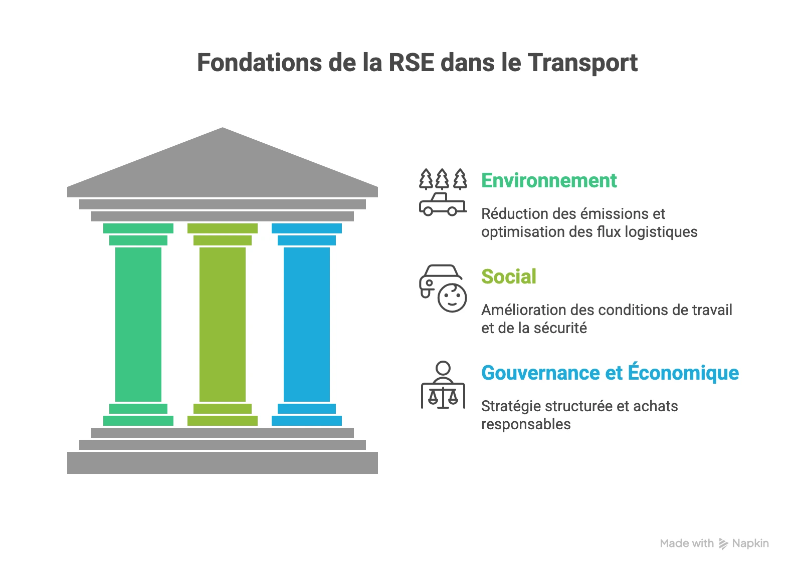 stratégie RSE transport logistique étapes actions rapides structuration transformation performance durable entreprises transport