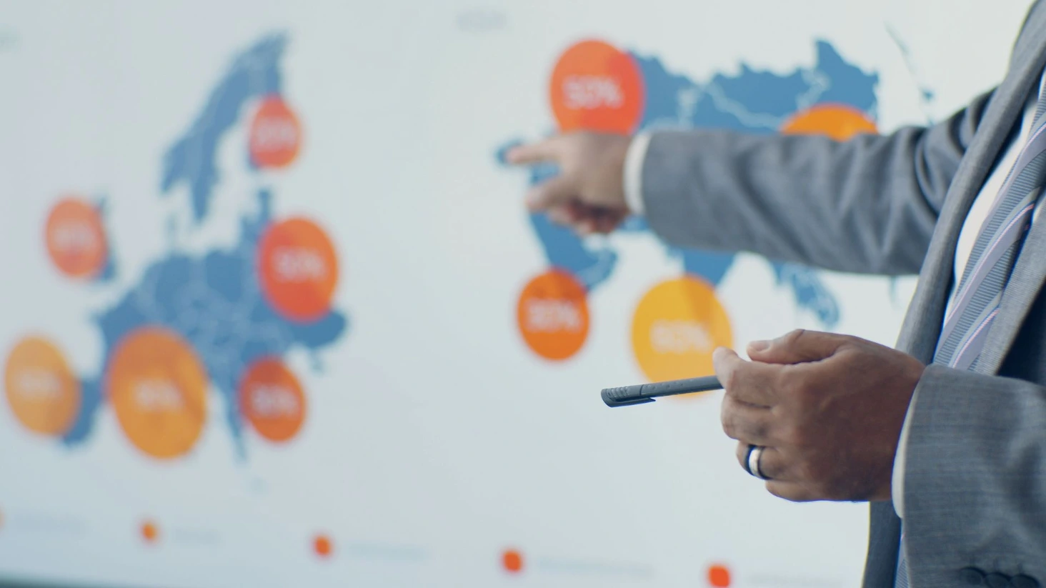 localisations et implantations des entreprises sur une carte
